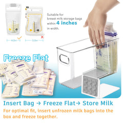 Ugotfeels breastmilk storage container gray in fridge for easy access.