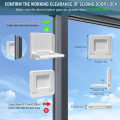 Uhimooi sliding door lock adhesive installation demonstrates quick no-drill setup.