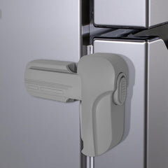 Uhimooi updated fridge lock demonstrates dual-press safety for kid-proof doors.