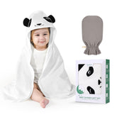 UKMOT hooded baby towel panda for newborns, quick warmth after baths.