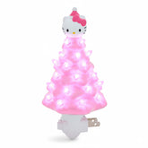 Ukonic Sanrio Hello Kitty pink 6-inch ceramic Christmas tree nightlight front view adds cozy glow.