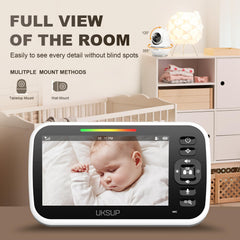 UKSUP remote pan-tilt-zoom enables tracking your baby from another room.