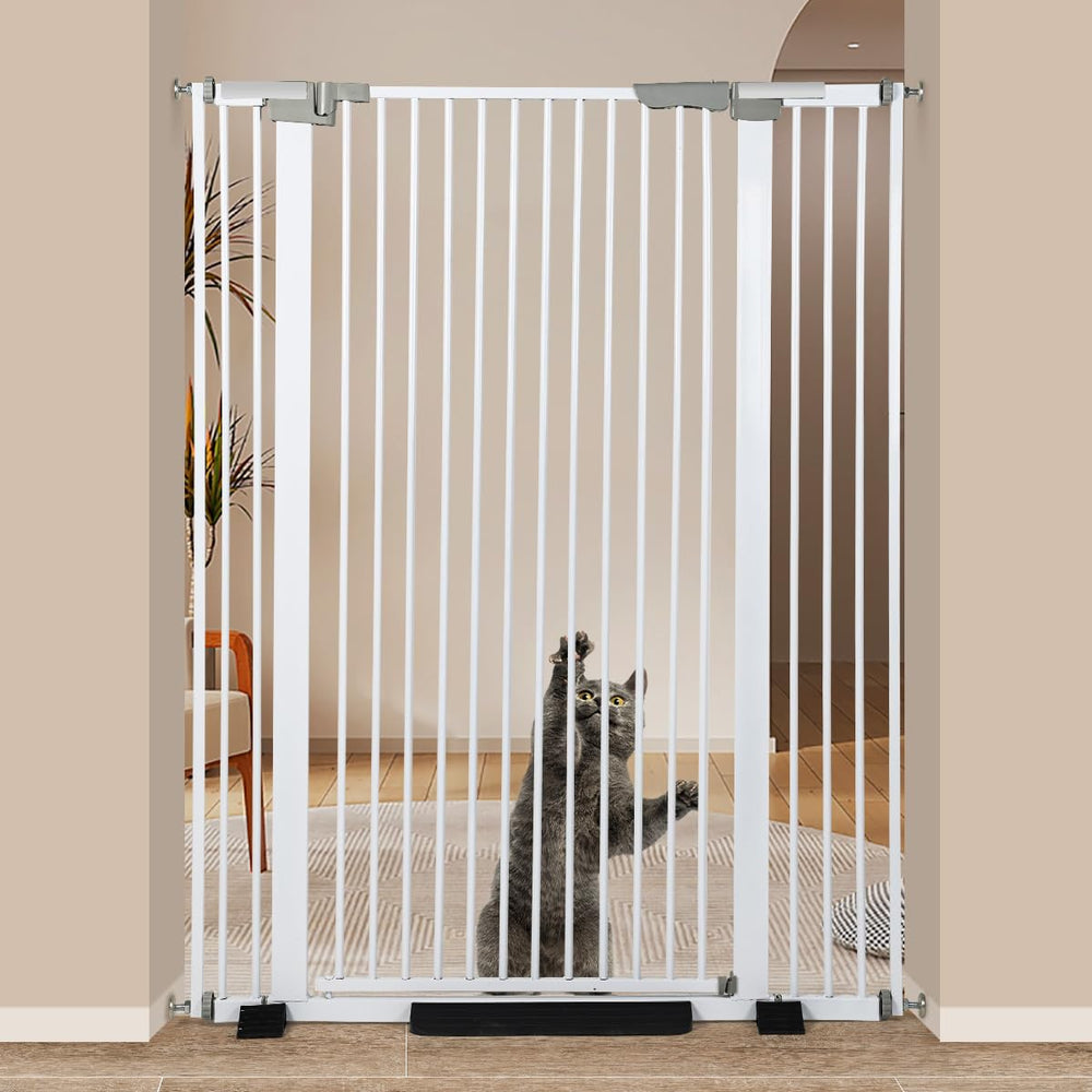 Ulifemate 51.18-inch cat gate front view shows tall containment for energetic cats.
