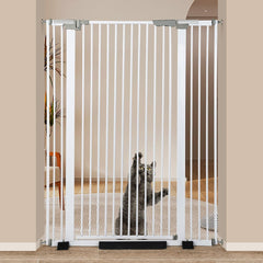 Ulifemate 51.18-inch cat gate front view shows tall containment for energetic cats.