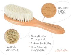 Ullabelle wooden bristle comb designed for growing curls from newborn to preschool.