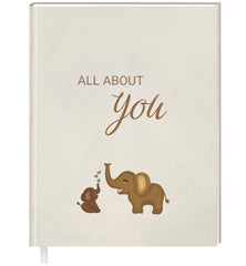 UM Novelties Baby's First Year Book cover in earthy tones hints at an heirloom keepsake.