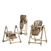 UMGOOGOO high chair folded for compact storage, ideal for small kitchens.