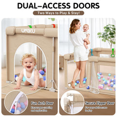 UMIKU baby playpen 50-balls-included creates a safe, engaging ball pit.