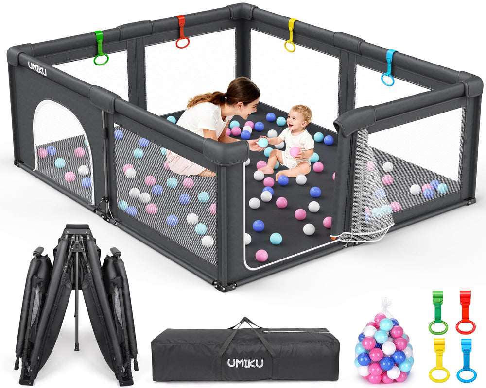 UMIKU baby playpen foldable setup view for quick assembly and safe play
