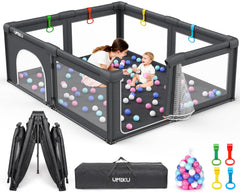 UMIKU baby playpen foldable setup view for quick assembly and safe play
