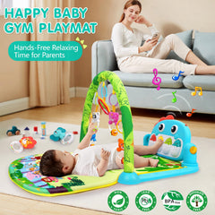 UMIKU dinosaur play mat piano feature invites playful kicks and musical engagement