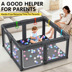 UMIKU playpen ball pit with 50 ocean balls enhances sensory play