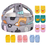 Umtiti baby helmet forest front-view offers safe head protection during crawling.