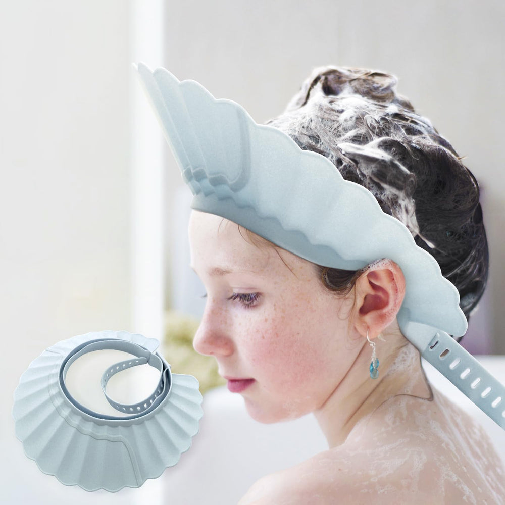UMUACCAN baby shower cap with soft material for comfortable baths.
