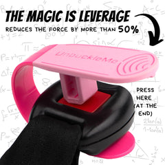 UnbuckleMe lever-arm design reduces force for buckles