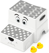 UNCLE WU 2 Step Stool for bathroom use supports easy potty training routines