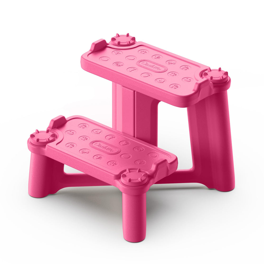 UNCLE WU kids step stool dual height rose pink for easy potty access