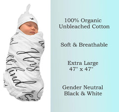 Under His Wings hat close-up; soft unbleached cotton for cozy newborn warmth