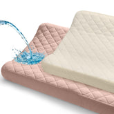 Unicorn Castle changing pad cover front view, secure 32x16 fit for safe diaper changes.