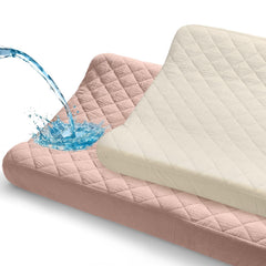 Unicorn Castle changing pad cover front view, secure 32x16 fit for safe diaper changes.