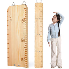 Unicorn Castle growth chart wall-wooden-height-chart close-up shows durable solid wood for lasting growth tracking.