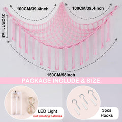 Unicorn Castle hammock net mounted in nursery corner saves floor space