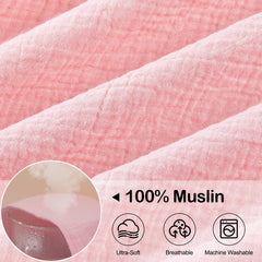 Close-up of Unicorn Castle muslin fabric showing breathable softness