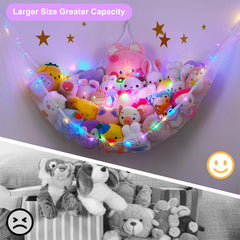 Unicorn Castle LED light strip highlights cozy hanging toy display