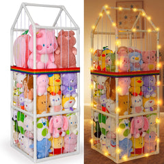 Unicorn Castle plushies storage assembly demonstrates sturdy three-tier design for tidy toy organization.