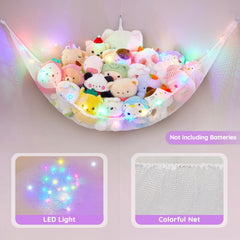 Unicorn Castle polyester mesh material ensures durable, breathable storage for plush toys.