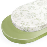 Unicorn Castle satin bassinet sheets solid beige on mattress offer gentle skin-friendly comfort