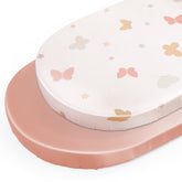 Unicorn Castle satin bassinet sheets solid beige offer a gentle sleep surface for baby's skin and hair.