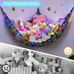 Unicorn Castle large storage hammock neatly holds plush toys and balls.
