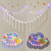 Unicorn Castle hammock net overview in nursery helps declutter play space