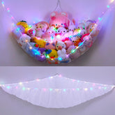 Unicorn Castle stuffed animals net hammock neatly holds plush toys in kids room