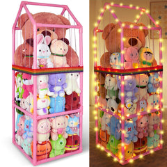 Unicorn Castle stuffed animals storage three-tier design keeps plush toys organized