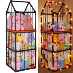 Unicorn Castle three-tier storage keeps plush toys organized and accessible.