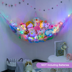 Unicorn Castle wall hooks shown for easy mounting of the toy organizer