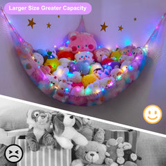 Unicorn Castle XLarge hammock expands to keep plush toys neatly stored and off floors.