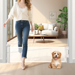 Unidevice Short Dog Gate step-over view, ideal for small pets in tight doorways