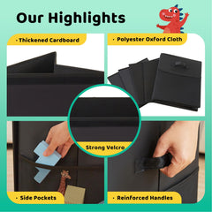 Uniency Large Toy Box lid with Velcro for easy access and secure closure.