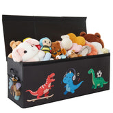 Uniency toy box 150L dinosaur lid for large toy collections and easy access.