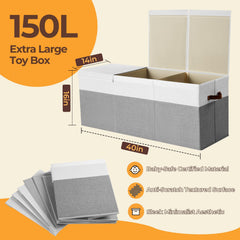 Uniency toy box lid open highlights quick access for active kids' playtime.
