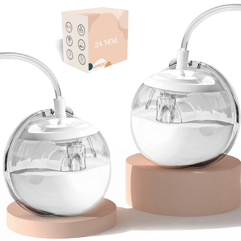 UNIKOO wearable milk collection cup on bra demonstrating hands-free use for multitasking.