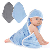 UNIMADE hooded towel newborn gray-blue 2-pack for quick post-bath wrap.
