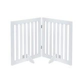 unipaws 24in free-standing pet gate in doorway offers easy, wall-safe containment.