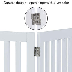 Unipaws gate with rubber pads protects floors during use.