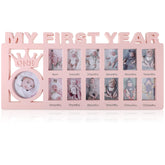 Unittype My First Year frame with crown design for nursery wall decor and milestone memories.