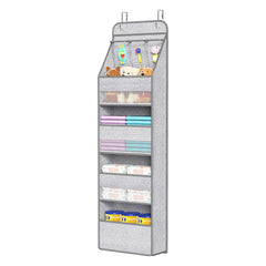 Univivi 5-shelf door organizer hanging over door for compact nursery storage