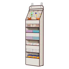 Univivi 5-Shelf Fabric Door Storage front stitching shows durability for heavy items
